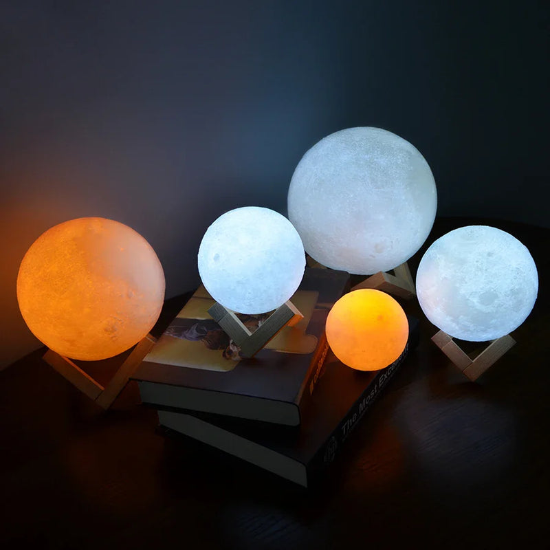 Lâmpada Lua 3D Recarregável com LED-Tida