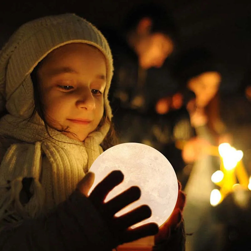 Lâmpada Lua 3D Recarregável com LED-Tida