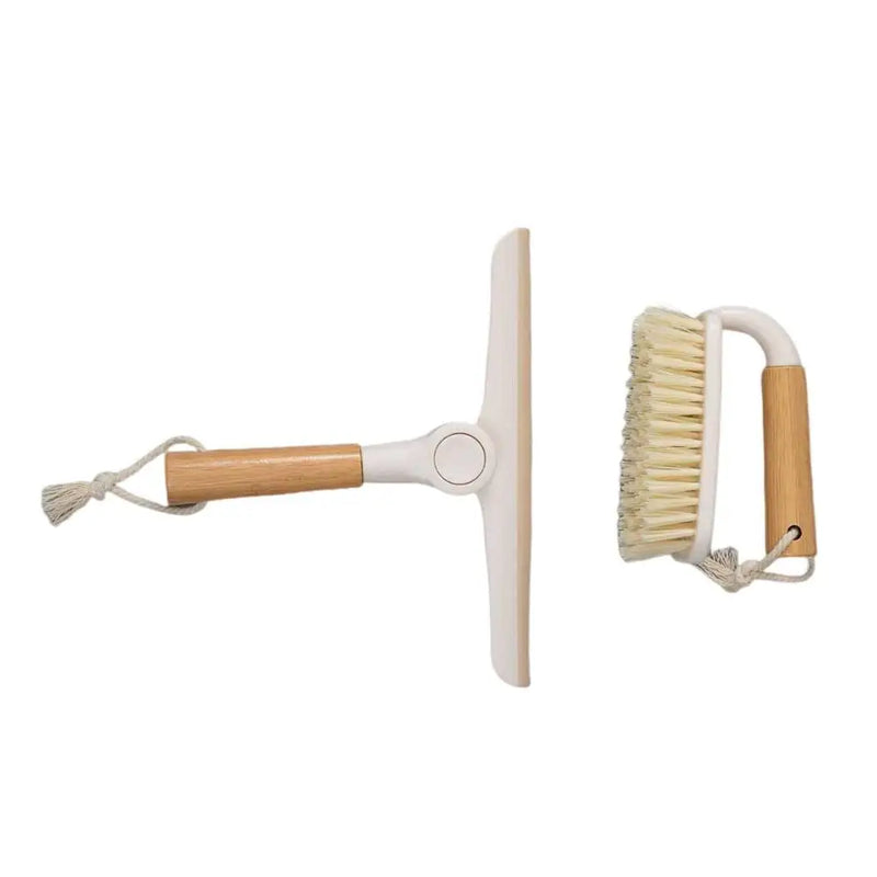 Kit Rodo De Pia Dobravel + Escova De Limpeza Cabo De Bambu -Tida