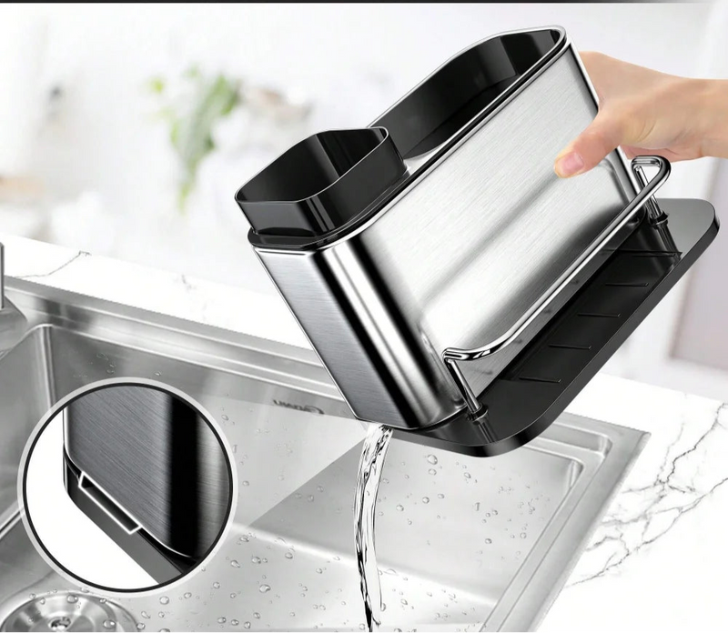 Kit 3 em 1 Aço Inox com Dispenser -Tida