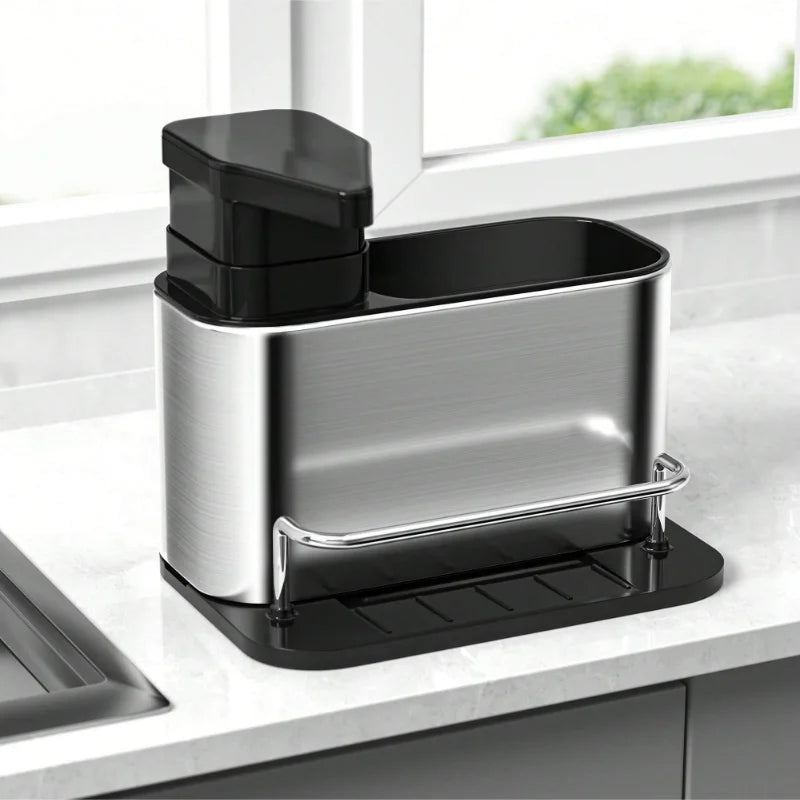 Kit 3 em 1 Aço Inox com Dispenser -Tida