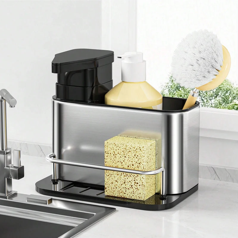 Kit 3 em 1 Aço Inox com Dispenser -Tida